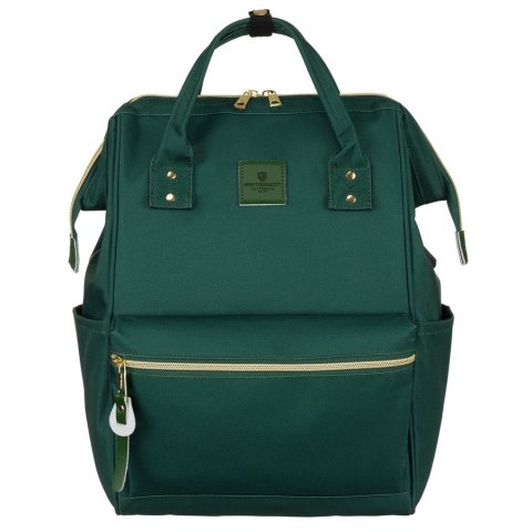 Podróżny plecak damski z poliestru w zielonym kolorze z miejscem na laptopa - Peterson