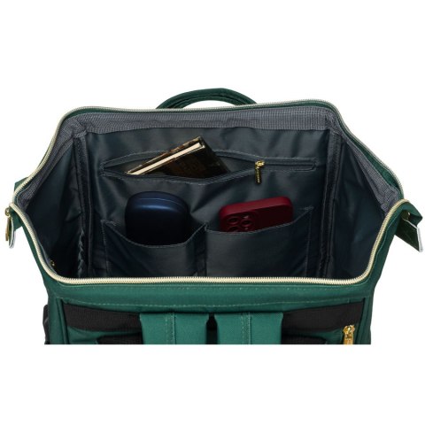 Podróżny plecak damski z poliestru w zielonym kolorze z miejscem na laptopa - Peterson