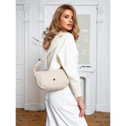 Sportowa listonoszka damska z poliestru w beżowym kolorze - Peterson