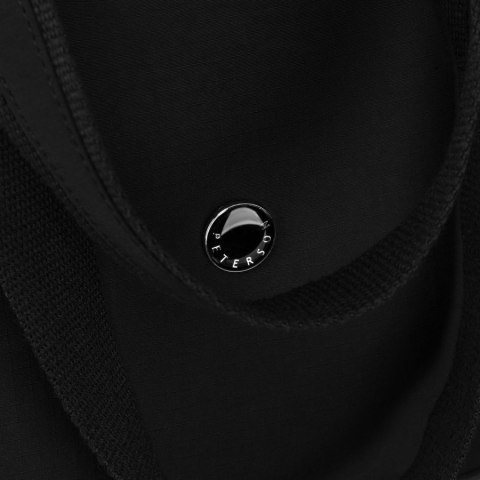 Czarna shopperka damska zawieszona na wygodnych uchwytach, zamykana na suwak - Peterson