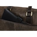 Skórzana, brązowa torba męska na dokumenty z miejscem na laptopa - Peterson Skórzana, brązowa torba męska na dokumenty z miejscem na laptopa - Peterson