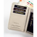 Elegancki, średni portfel damski ze skóry naturalnej wyposażony w system RFID ze wzorem skóry węża - Peterson Elegancki, średni portfel damski ze skóry naturalnej wyposażony w system RFID ze wzorem skóry węża - Peterson
