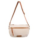 Nylonowa torebka w brązowo-beżowym kolorze z paskiem na ramię - Peterson
