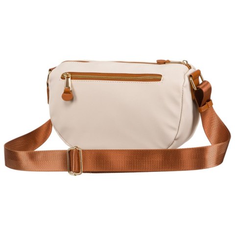 Nylonowa torebka w brązowo-beżowym kolorze z paskiem na ramię - Peterson
