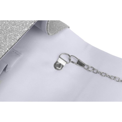 Srebrna kopertówka damska z tkaniny syntetycznej z kieszonką wewnętrzną - Rovicky