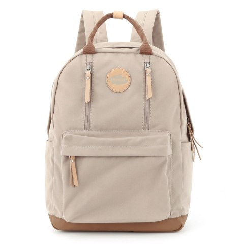 Modny plecak w kolorze beżowym z kieszeniami na laptopa - Himawari