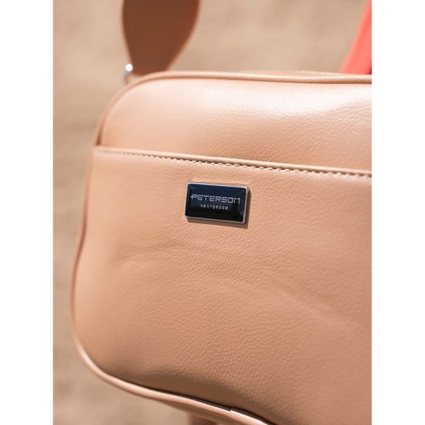 Miejska, beżowa listonoszka damska ze skóry ekologicznej w komplecie dwa paski na ramię crossbody Peterson Miejska, beżowa listonoszka damska ze skóry ekologicznej w komplecie dwa paski na ramię crossbody Peterson