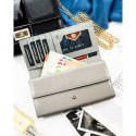 Biały portfel damski z systemem RFID zamykany na zatrzask - Peterson Biały portfel damski z systemem RFID zamykany na zatrzask - Peterson