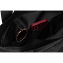 Czarny shopper damski z poliestru pokrytego geometrycznym wzorem - Rovicky Czarny shopper damski z poliestru pokrytego geometrycznym wzorem - Rovicky