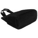 Czarny shopper damski z poliestru pokrytego geometrycznym wzorem - Rovicky Czarny shopper damski z poliestru pokrytego geometrycznym wzorem - Rovicky