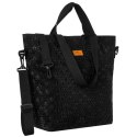Wygodny shopper damski z poliestru w czarnym kolorze - Rovicky Wygodny shopper damski z poliestru w czarnym kolorze - Rovicky