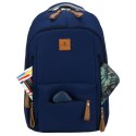 Młodzieżowy plecak szkolny z poliestru w granatowym kolorze z miejscem na laptopa - Peterson