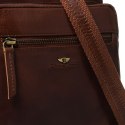 Miejska torba męska ze skóry naturalnej w brązowym kolorze, zawieszona na regulowanym pasku - Peterson