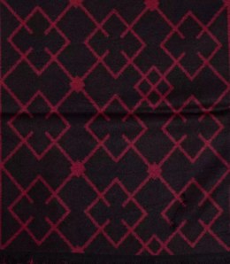 Szal męski szalik z frędzelkami we wzory Elegancki (Bordowy)