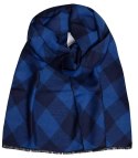 Szal męski szalik z frędzelkami we wzory Elegancki (Niebieski)
