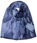Szal męski szalik z frędzelkami we wzory Elegancki (Niebieski)