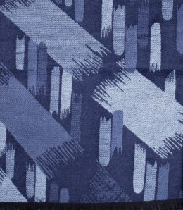 Szal męski szalik z frędzelkami we wzory Elegancki (Niebieski)