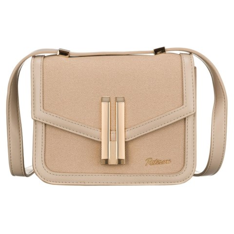 Listonoszka damska z tworzywa sztucznego w beżowym kolorze zamykana klipsem magnetycznym - Peterson