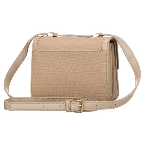 Listonoszka damska z tworzywa sztucznego w beżowym kolorze zamykana klipsem magnetycznym - Peterson