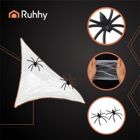 Sztuczna pajęczyna + 2 pająki Ruhhy 26074