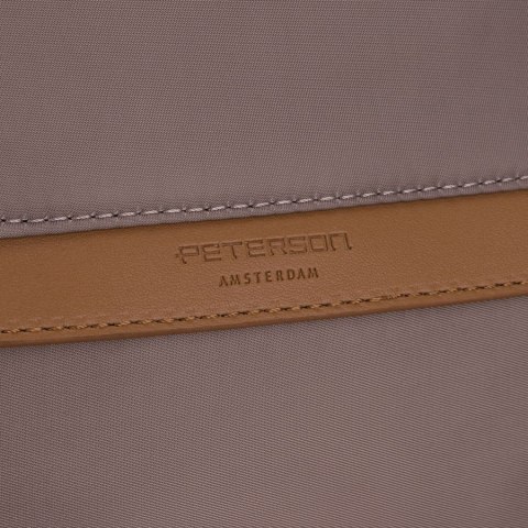 Miejski plecak damski z nylonu i skóry ekologicznej w beżowym kolorze - Peterson