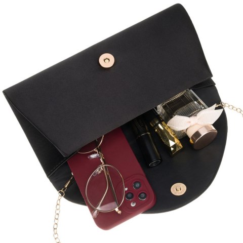 Kopertówka damska wykonana z tkaniny syntetycznej w czarnym kolorze - Rovicky