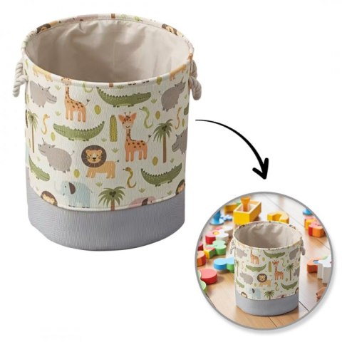 Pojemnik na zabawki kosz, worek na pranie, zwierzątka 40x35cm OR113