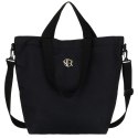 Czarna torba damska wykonana z poliestru z kieszonką zewnętrzną - Rovicky