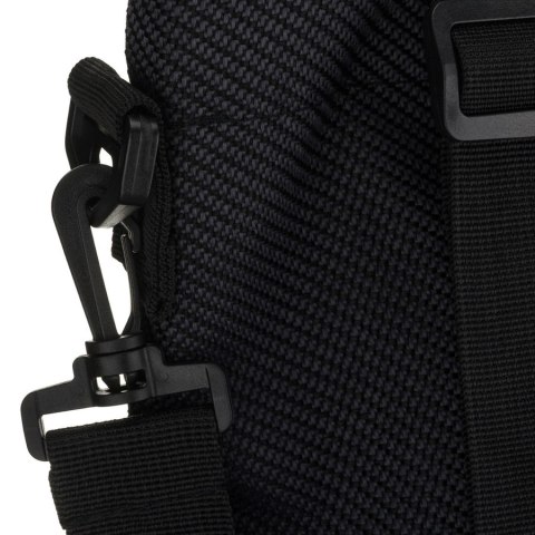 Czarna torba damska wykonana z poliestru z kieszonką zewnętrzną - Rovicky