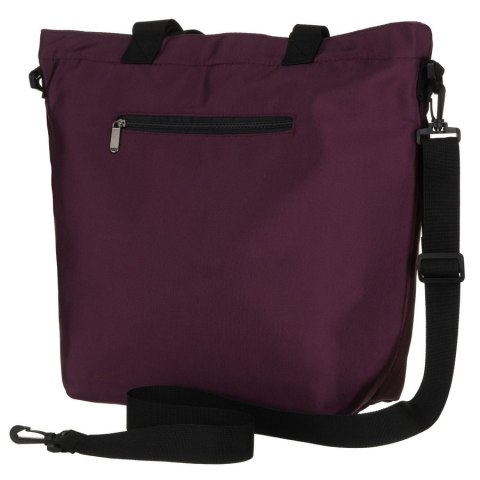 Duża, fioletowa shopperka damska zawieszona na wygodnych uchwytach i doczepianym pasku - Peterson