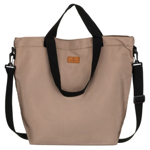 Duża torba damska z poliestru w beżowym kolorze, jednokomorowa - Peterson