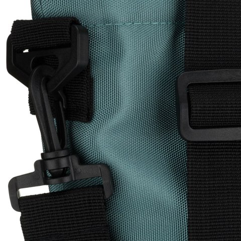 Jasnozielona shopperka damska z poliestru, zawieszona na uchwytach i doczepianym pasku - Peterson