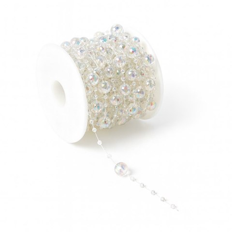 Łańcuch na choinkę 10m girlanda koraliki opalizujące BOŻE NARODZENIE WOZ40