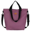 Shopperka damska w fioletowym kolorze, jednokomorowa i zamykana suwakiem z kieszonką zewnętrzną - Rovicky