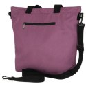 Shopperka damska w fioletowym kolorze, jednokomorowa i zamykana suwakiem z kieszonką zewnętrzną - Rovicky