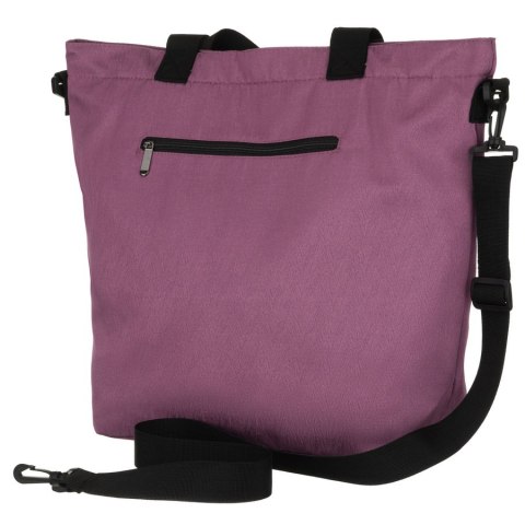 Shopperka damska w fioletowym kolorze, jednokomorowa i zamykana suwakiem z kieszonką zewnętrzną - Rovicky
