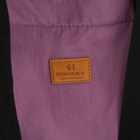 Shopperka damska w fioletowym kolorze, jednokomorowa i zamykana suwakiem z kieszonką zewnętrzną - Rovicky