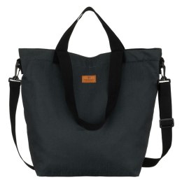 Szara shopperka damska zamykana suwakiem z kieszonką zewnętrzną - Rovicky