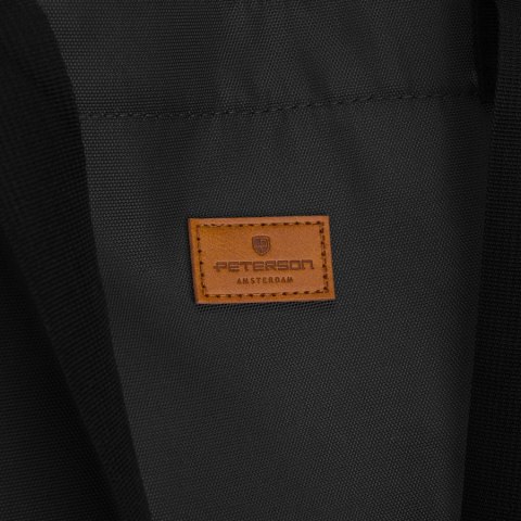 Torba damska z poliestru w ciemnoszarym kolorze zamykana suwakami z kieszenią zewnętrzną - Peterson