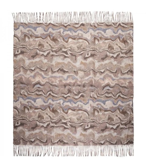 Chusta szal szalik z falistym delikatnym wzorem z frędzlami (Beżowy)