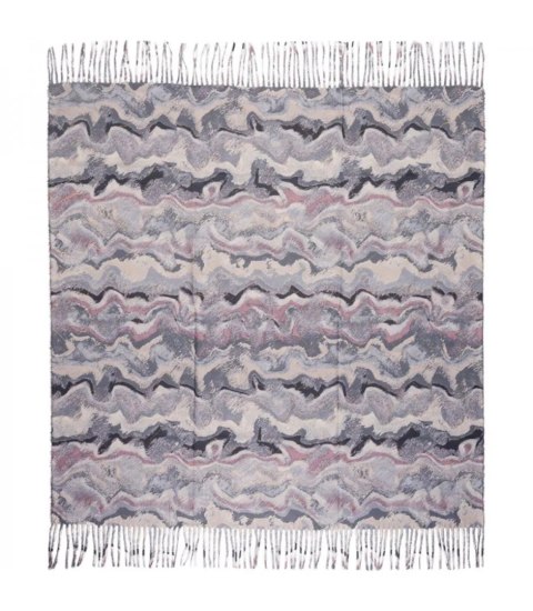 Chusta szal szalik z falistym delikatnym wzorem z frędzlami (Szary)