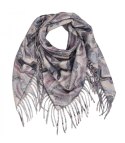 Chusta szal szalik z falistym delikatnym wzorem z frędzlami (Szary)