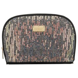 Czarna kosmetyczka z materiału syntetycznego, jednokomorowa i zamykana suwakiem - Peterson