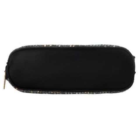 Czarna kosmetyczka z materiału syntetycznego, jednokomorowa i zamykana suwakiem - Peterson