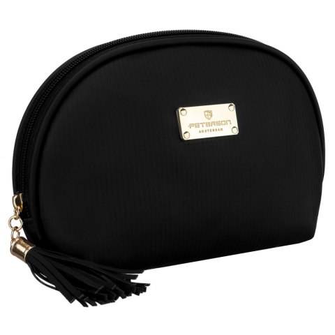Czarna kosmetyczka z materiału syntetycznego zamykana suwakiem - Peterson