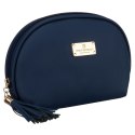 Granatowa kosmetyczka z materiału syntetycznego zamykana suwakiem - Peterson