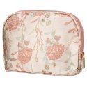 Kosmetyczka podróżna z materiału syntetycznego w różowo-beżowym kolorze zdobiona kwiatami - Peterson