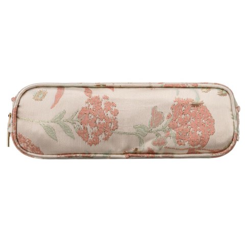 Kosmetyczka podróżna z materiału syntetycznego w różowo-beżowym kolorze zdobiona kwiatami - Peterson