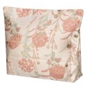 Kosmetyczka z materiału syntetycznego w różowo-beżowym kolorze zdobiona kwiatami - Peterson