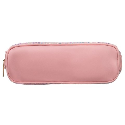 Różowa kosmetyczka z materiału syntetycznego, jednokomorowa - Peterson